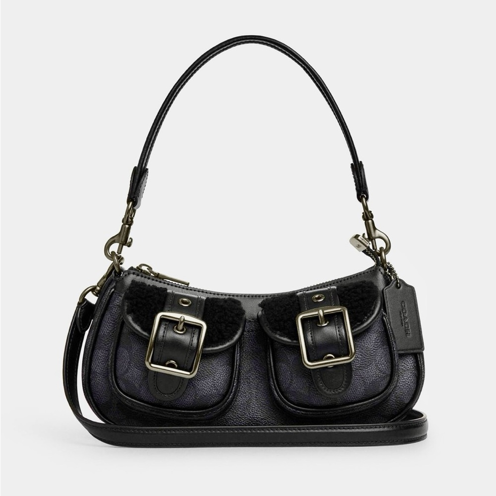 NWT Coach Ashton Bag In Signature Canvas in Gunmetal/Charcoal/Black CY658